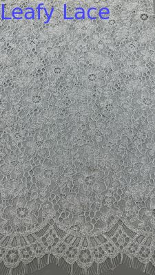 Polyester Viscose Cotton Spandex White 100% Embroidered Lace Fabric