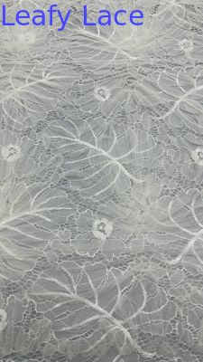 Embroiedered Lace Fabric White Breathe and Elegant Embroidered Mesh Leafy  Occasion Wedding Fabric