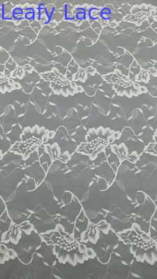 Girls White Lace Embroidered Fabric Breathe Floral Patterns Mesh Ground For Wedding Dresses