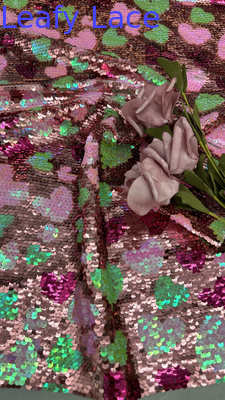 3D Floral Sequin Bread  Embroideded Fabric Luxary High Quality for Party Gowns Dresses