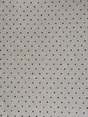 Pink Polka Dot Flocked embroidered mesh lace fabric