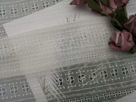 100 Yards Silk Embroidered Eyelet Fabric
