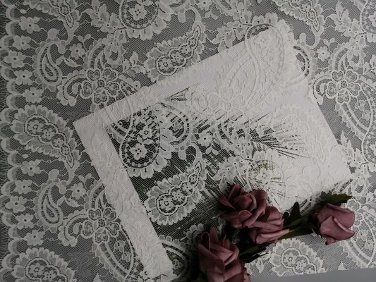 Lightweight French Chantilly Paisley White Bridal Lace Fabric