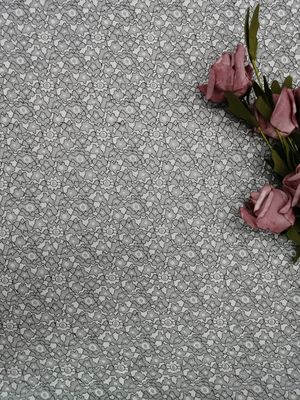 White Black Two Tone Lace Fabric Tulle Embroidery Polyester Nylon Lace Trim