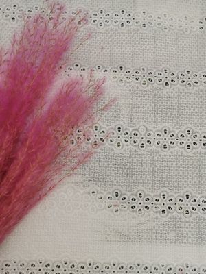 Linear Broderie Embroidered Eyelet Fabric 100% Cotton Nightgown Fabric