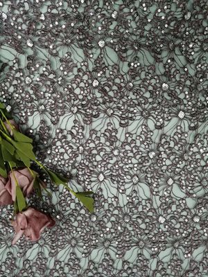 Metallic Glitter Lace Sequin Embroidered Fabric Chemical