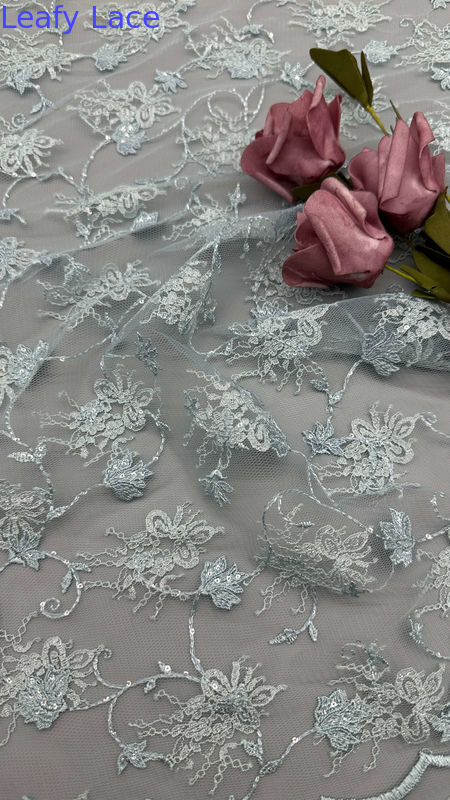 Sequin Durable And Elegant Embroidery Luxary Flower Sequin Embroidery Fabric Lace Fabric Wedding Birthday Occasions Beautiful Dress
