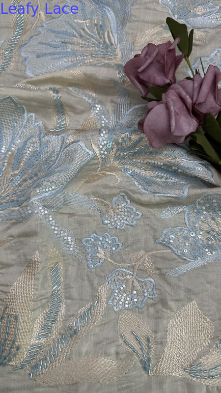 East Culture Embroidered Sequin Fabric For Evening Party Company Occasion Show