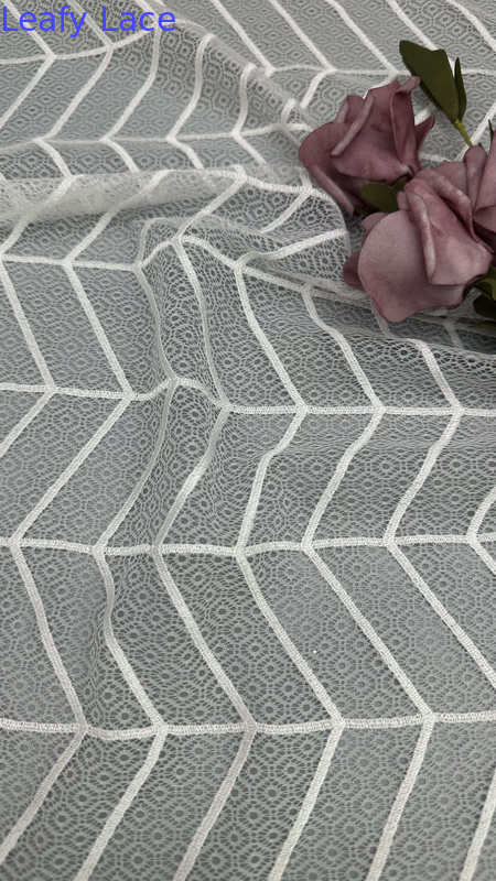 French Tulle Lace With Embroidered Spider Web Mesh Sheer Elegance With Subtle Shine