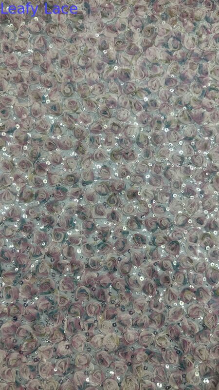 Embroidered Sequin Lace Fabric Luxary High Quality Special Design For Dress