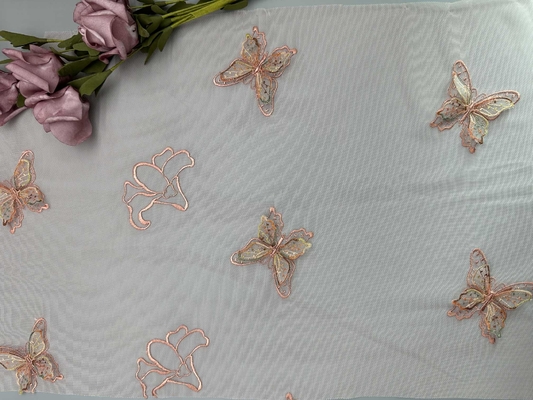 129CM Stickerei-Gewebe Schmetterlings-3D für Frauen kleiden an