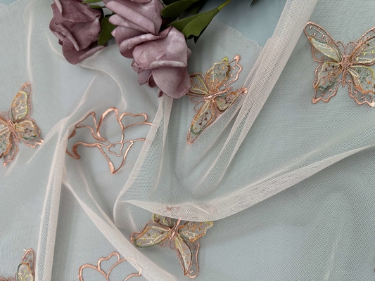 129CM Stickerei-Gewebe Schmetterlings-3D für Frauen kleiden an