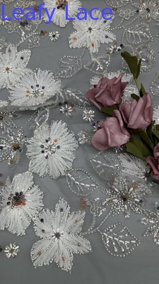 Sequin Stickstoff mit mittlerer Haltbarkeit Rose Blumenmuster 98%P 5%SP 100%Pet