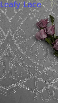 Perlen- und Tulle-Gittergewebe Stickgewebe für Abendkleider Bekleidungsmarken Bekleidungsfabriken