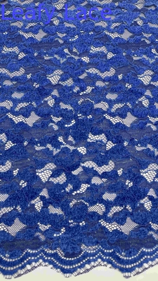 Helle blaue Farbe Chenille Garne Blüten-Schalloped Edge Spitze Stoff von der Yard Kleid für Mode