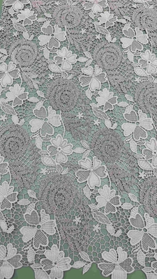 51 Zoll 100% Poly Lichtschweine Farbe Blumen Chemische Stickerei Kleid Stoff Für Mode Kleid