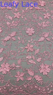 Blattblumen-Sequin-Bräude Spitzenstoff für Hochzeitskleidung