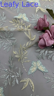 Broderie Spitze Stoff Schmetterling Elegant 100% Baumwolle Luxus Stil