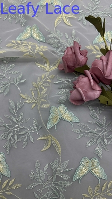 Broderie Spitze Stoff Schmetterling Elegant 100% Baumwolle Luxus Stil