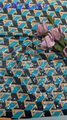 100% Baumwolle Sequin Stickerei Spitze Stoff mit Muster für Kleidung