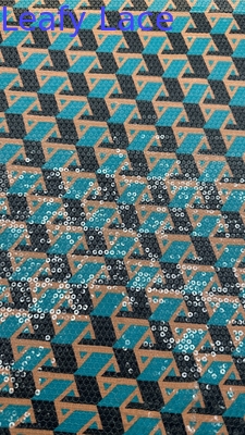 100% Baumwolle Sequin Stickerei Spitze Stoff mit Muster für Kleidung