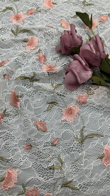 Floral Elegante Stickerei Spitze Stoff Party 100% Baumwolle Hohe Qualität Luxus Stil