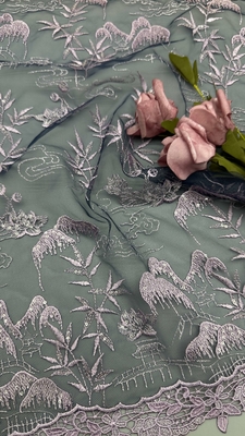 100% Baumwolle Broderei Spitze Stoff Blumenstil Atmen und elegantes Stickgewebe