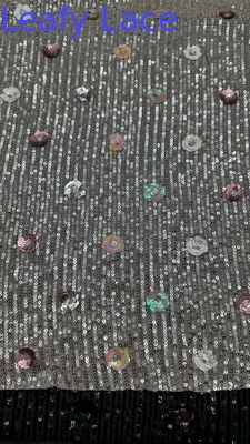 Luxuriöse Sequin-Blätter mit gestrickter Spitze 3D-Floral Elegant Hochzeitsbroderie