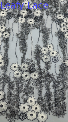 Luxus-Metallspitzenstoff Elegante Hochzeitsbroderie Stoff