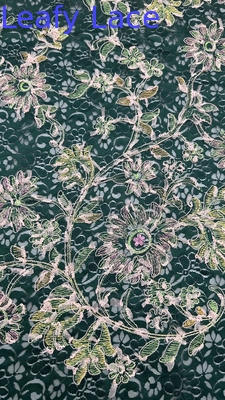 Custom Broderie Spitze Stoff Elegant 3D Blumenbroderie Luxus 100% Baumwolle