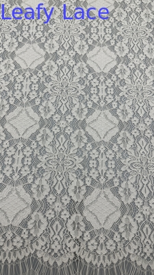 Blattbroderie Spitze Stoff Elegant Weiß Für Modenschau Kleid