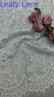 Polyester Viskose Baumwolle Spandex Weiß 100% gestrickte Spitzenstoffe