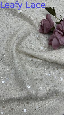 Schöne Sequin Spitzen Stoff Glanz Broderierte Spitzen Stoff Blatt hohe Qualität