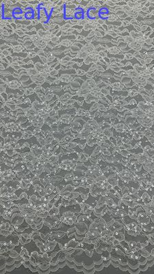 100% Polyester Stickerei Lusiate Sequin Spitzen Stoff Blätter Luxus Gelegenheit Abend Stoff