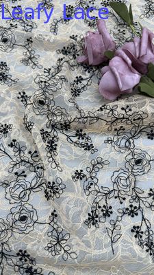 Broderieren Abendbroderierte Spitze Blattstoff Luxus Gelegenheit Hochzeitsgewebe