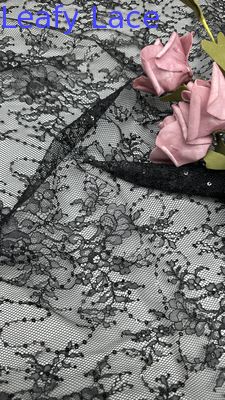 100% Baumwolle Stickstoff Elegant und atmungsgünstig Stickstoff Spitze Blattstoff Luxus-Fallstoff