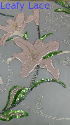 Broderierey Spitze Stoff Perlen Sequin Floral Elegant und Atmen Sequin Spitze Stoff Luxus Gelegenheit Stoff