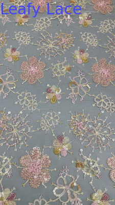 Sequin Broderierte Stoffe Blattsequin Blumen-Atem Sequin Spitze Stoff Luxus Gelegenheit Stoff