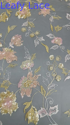 Broderierey Spitze Stoff Perlen Sequin Blumen Elegant und Atmen Luxus Gelegenheit Stoff