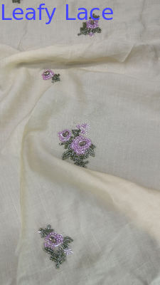 Perlenfarbene Blumenspitzenstoffe Broderierte Spitzennetze Atemstoffe Anlass Kleidung Geburtstagsstoff