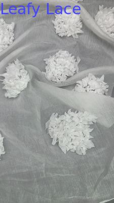 Blatt-Tulle-Netzgewebe Broderierte Spitzengewebe Blumen-Atemnetz Blatt-Netz für Kostüme