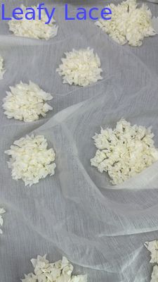 Blatt-Tulle-Netzgewebe Broderierte Spitzengewebe Blumen-Atemnetz Blatt-Netz für Kostüme