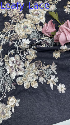 Gewebe aus Perlenbroderie, Schein, Sequin, Blumenspitzen, Partygewebe