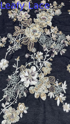 Gewebe aus Perlenbroderie, Schein, Sequin, Blumenspitzen, Partygewebe