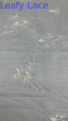 Leafy Tulle Mesh Gewebe Leichtgewicht Atem und Elegant Sequin Broderierte Spitze