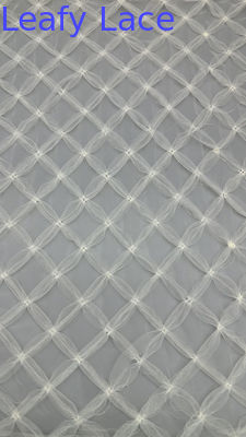 Französisch Chantilly Spitze Stoff Atmen Plaid Sequin Mesh Spitze Stoff Blattstoff