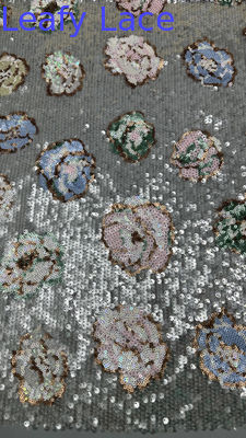Sequin Broderierte Spitzenstoff glänzend 100% Polyester Sequin Spitzenstoff