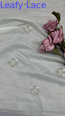 Blätter-Tulle-Gittergewebe Spitzengewebe Sequin Metallische Neue Kollektion für Bekleidung Abendkleidung Design