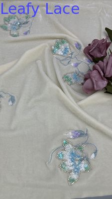 Pailletten-Spitzenstoff, bestickter Chantilly-Stoff, eleganter Stoff für Partykleider