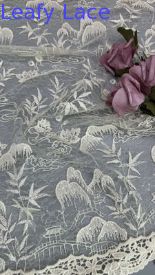 Elegantes Blättergewebe aus gestrickter Blumenspitzen für die Kleiderei Hochzeitskleider weich leichtgewichtig